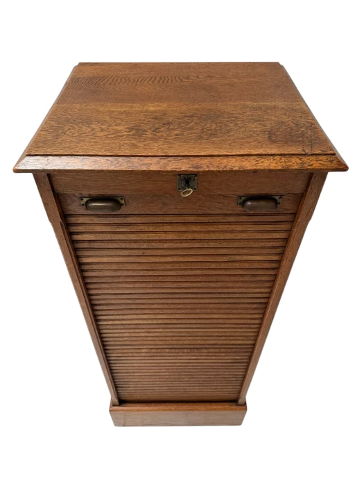 Art Nouveau Filing Cabinet with Tambour Shutter Door, 1900s